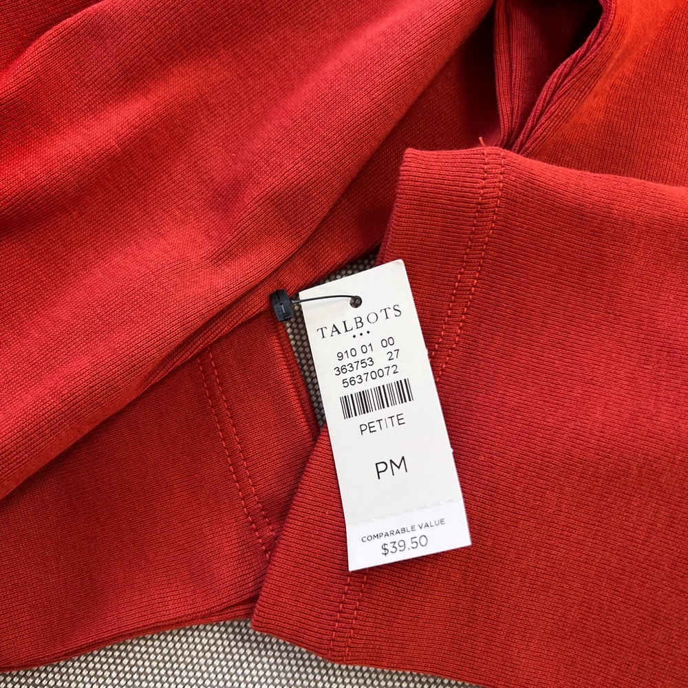 TALBOTS Cotton Long Sleeve Tee/ Red Ginger - Picture 4 of 4